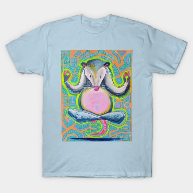 Mindful opossum T-Shirt by Jakoboc art